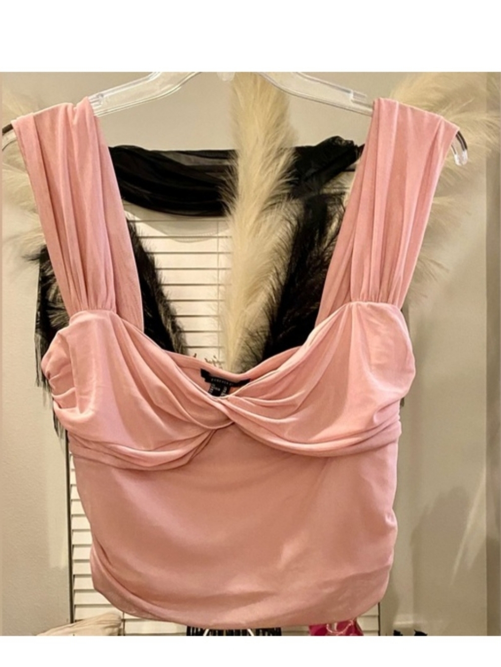 Forever 21 NWT Pink Draped Front Crop Top - Size XL